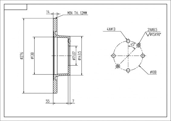 Tarcza hamulcowa HART 223 506