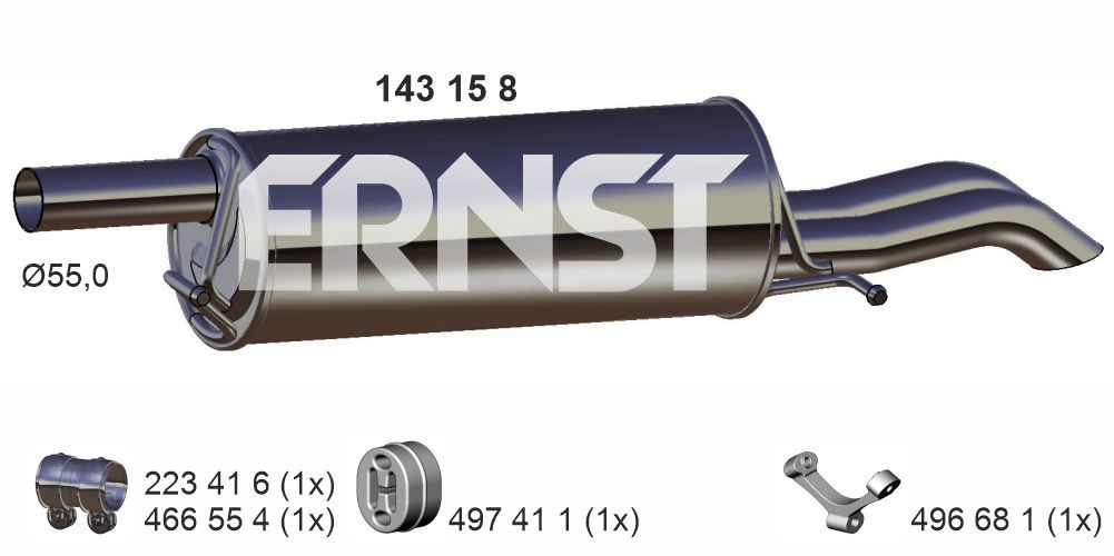 Zadní tlumič výfuku ERNST 143158