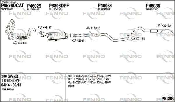 Układ wydechowy FENNO PE1204
