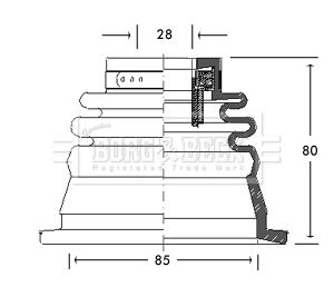 Zestaw osłon, wał napędowy BORG & BECK BCB2650