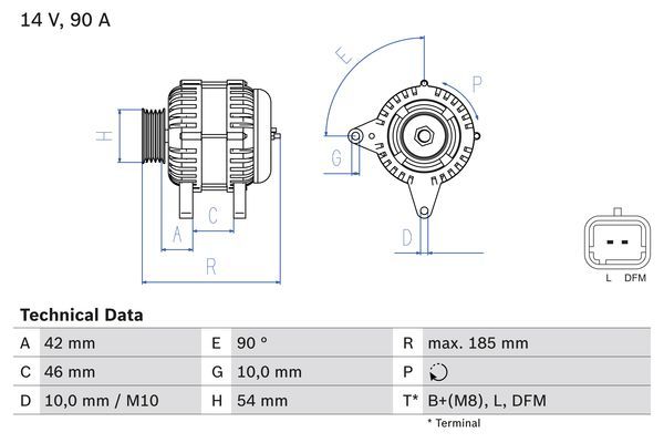 Alternator BOSCH 0 986 080 190