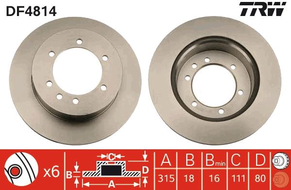Brzdový kotúč TRW DF4814