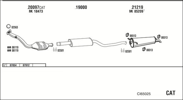 Układ wydechowy WALKER CI65025
