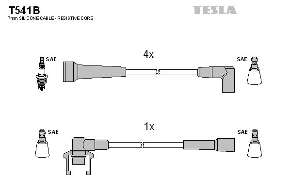 Zestaw przewodów zapłonowych TESLA T541B