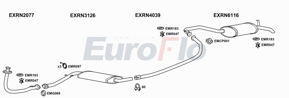 Układ wydechowy EUROFLO RN25251001D