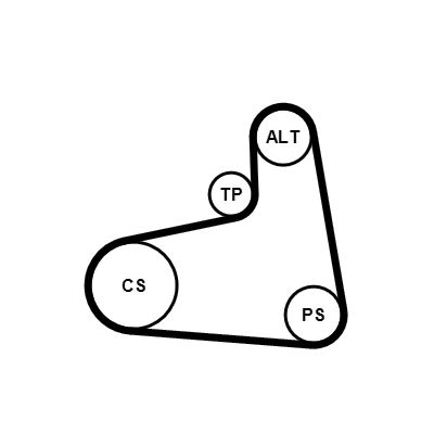 Ozubený klinový remeň - Sada CONTINENTAL CTAM 6PK906K1