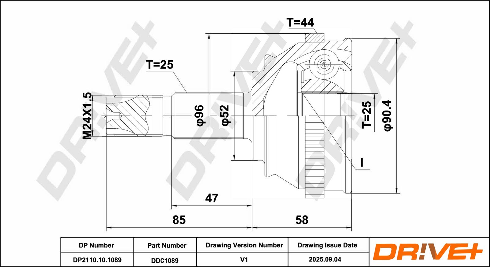 Шарнирный комплект, приводной вал