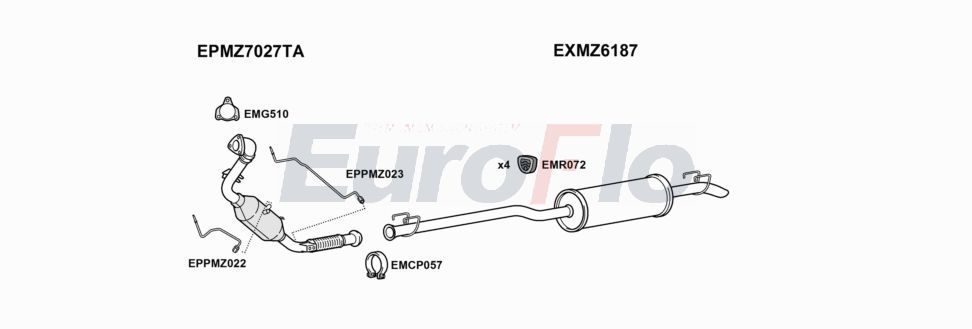 Układ wydechowy EUROFLO MZSPR30D7018