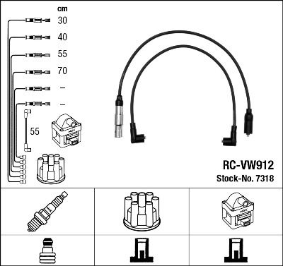 Sada kabelů pro zapalování NGK RC-VW912