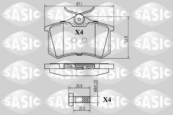 Zestaw klocków hamulcowych, hamulce tarczowe SASIC 6210014