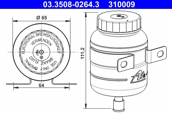 Vyrovnávacia nádobka na brzdovú kvapalinu ATE 03.3508-0264.3
