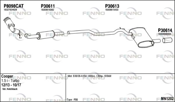 Układ wydechowy FENNO MN1202