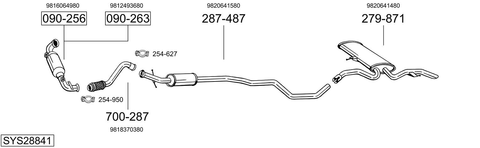Układ wydechowy BOSAL SYS28841