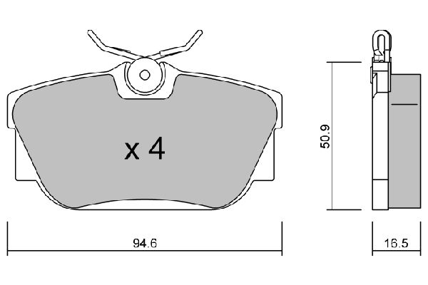 Zestaw klocków hamulcowych, hamulce tarczowe AISIN BPPE-1017