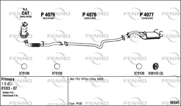 Układ wydechowy FENNO NI541