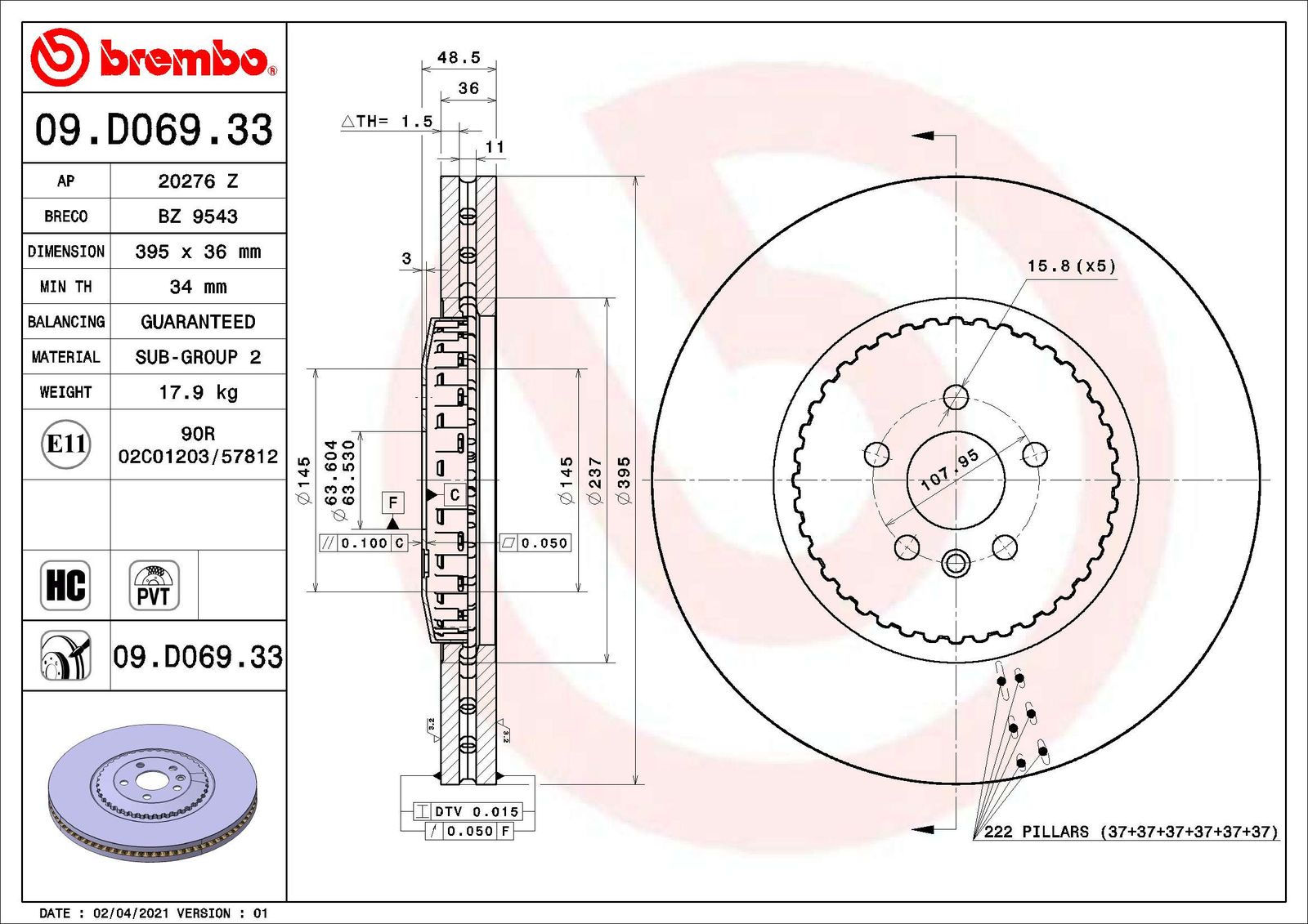 Tarcza hamulcowa AP 20276 Z