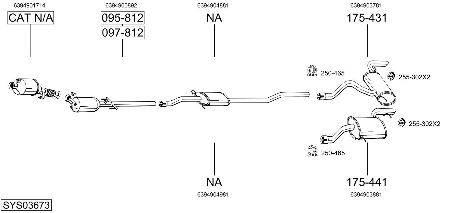 Układ wydechowy BOSAL SYS03673