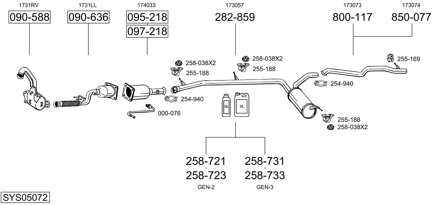 Układ wydechowy BOSAL SYS05072