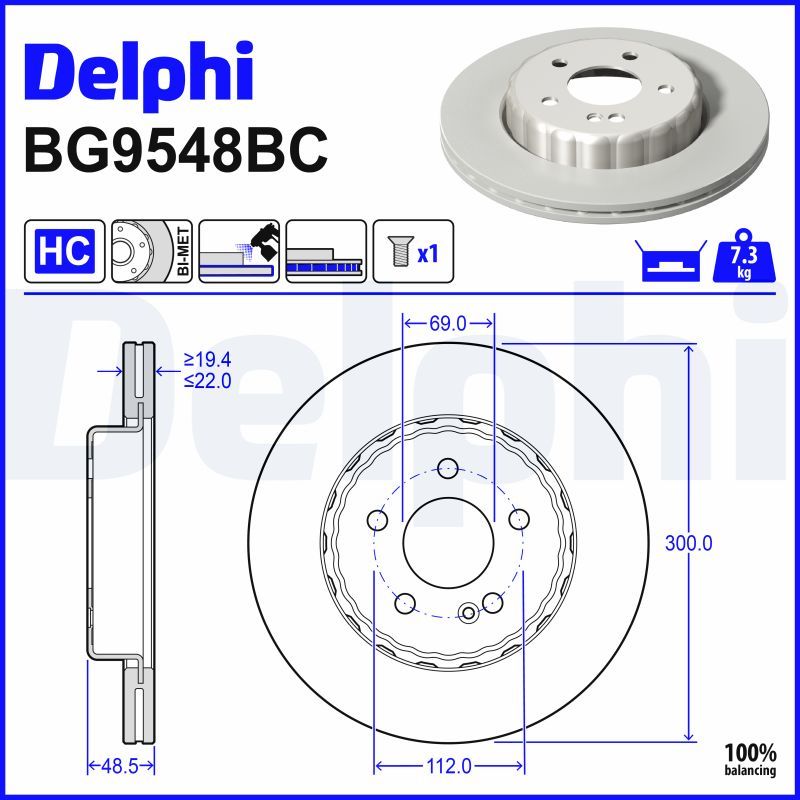 Disc frana DELPHI BG9548BC