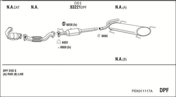 Układ wydechowy WALKER PEK011117A