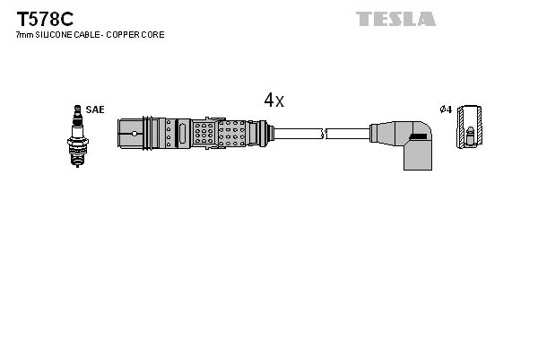 Sada kabelů pro zapalování TESLA T578C