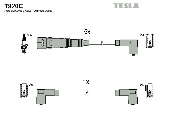 Sada kabelů pro zapalování TESLA T920C