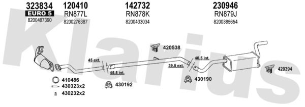 Układ wydechowy KLARIUS 721335E