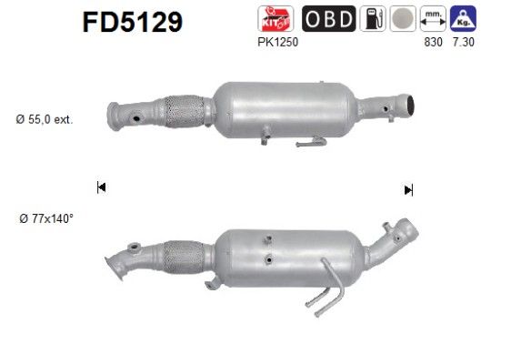 Filtru funingine/particule, sist.de esapament AS FD5129