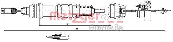 Cięgło, sterowanie sprzęgłem METZGER AUTOTEILE 11.2280