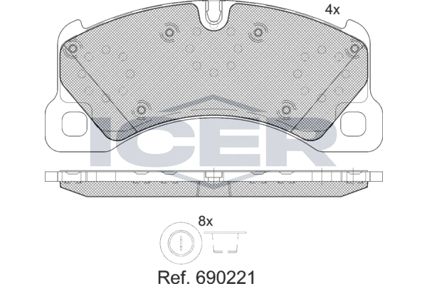 Zestaw klocków hamulcowych, hamulce tarczowe ICER 181921