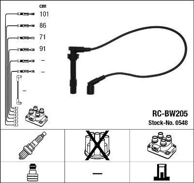 Sada kabelů pro zapalování NGK RC-BW205