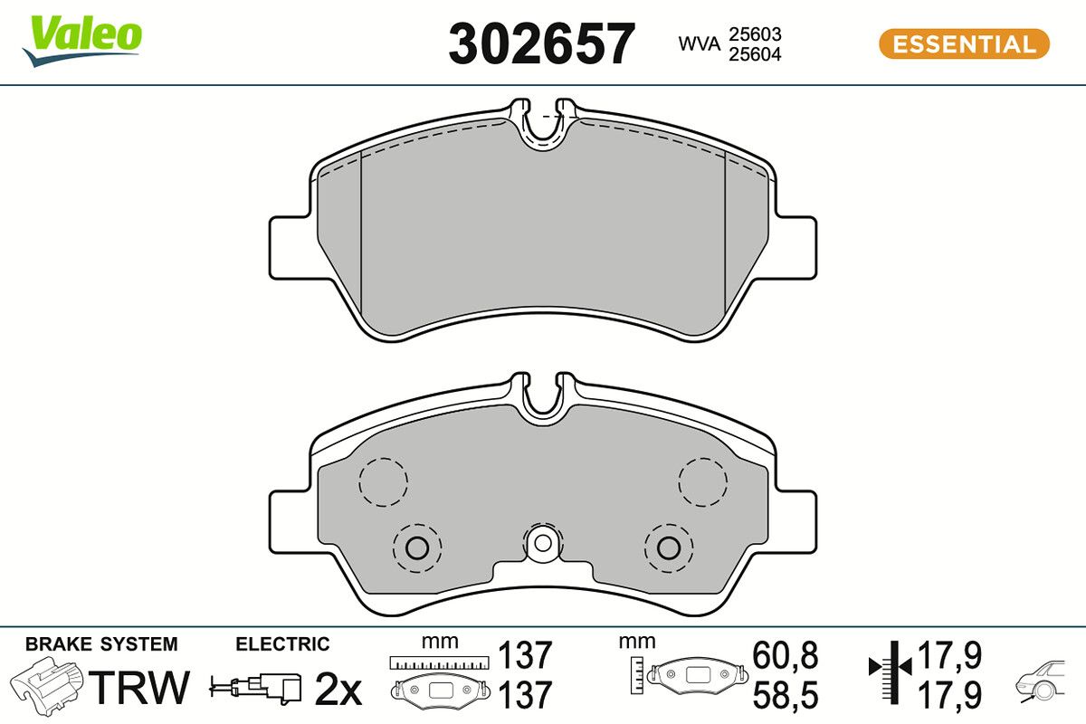 set placute frana,frana disc VALEO 302657