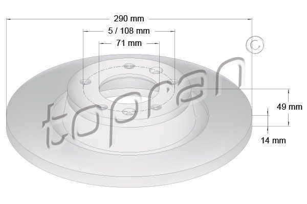Tarcza hamulcowa TOPRAN 722 487