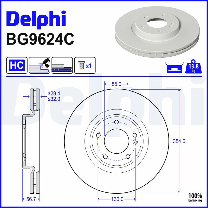 Disc frana DELPHI BG9624C