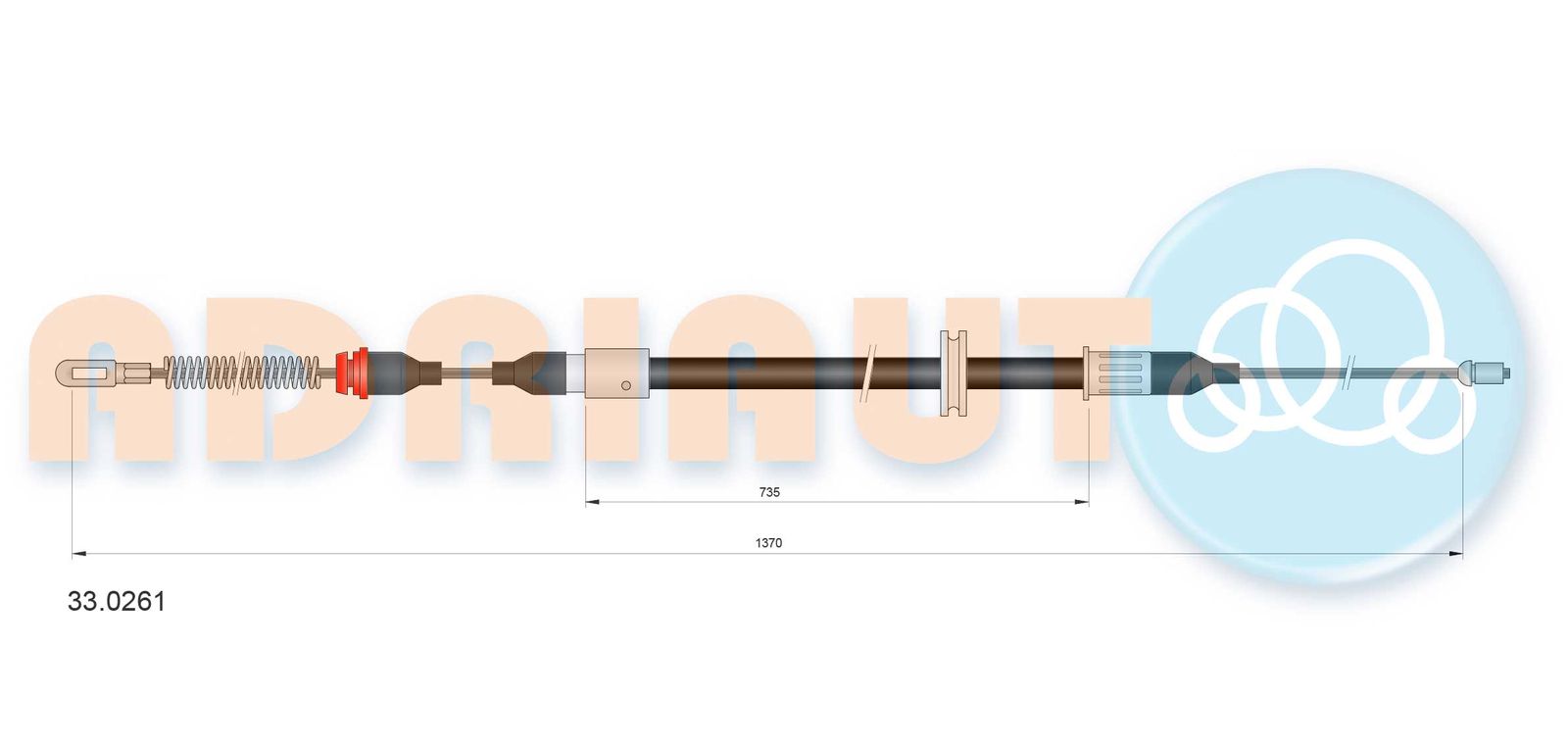 Cablu, frana de parcare ADRIAUTO 33.0261