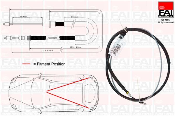 Cięgło, hamulec postojowy FAI AUTOPARTS FBC0170