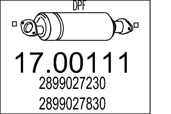 Filtr sadzy / filtr cząstek stałych, układ wydechowy MTS 2899027230