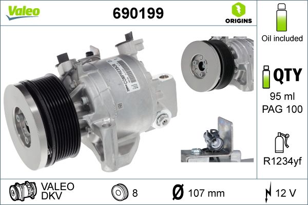 Compresor, climatizare VALEO 690199