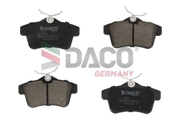 Zestaw klocków hamulcowych, hamulce tarczowe DACO GERMANY 320605