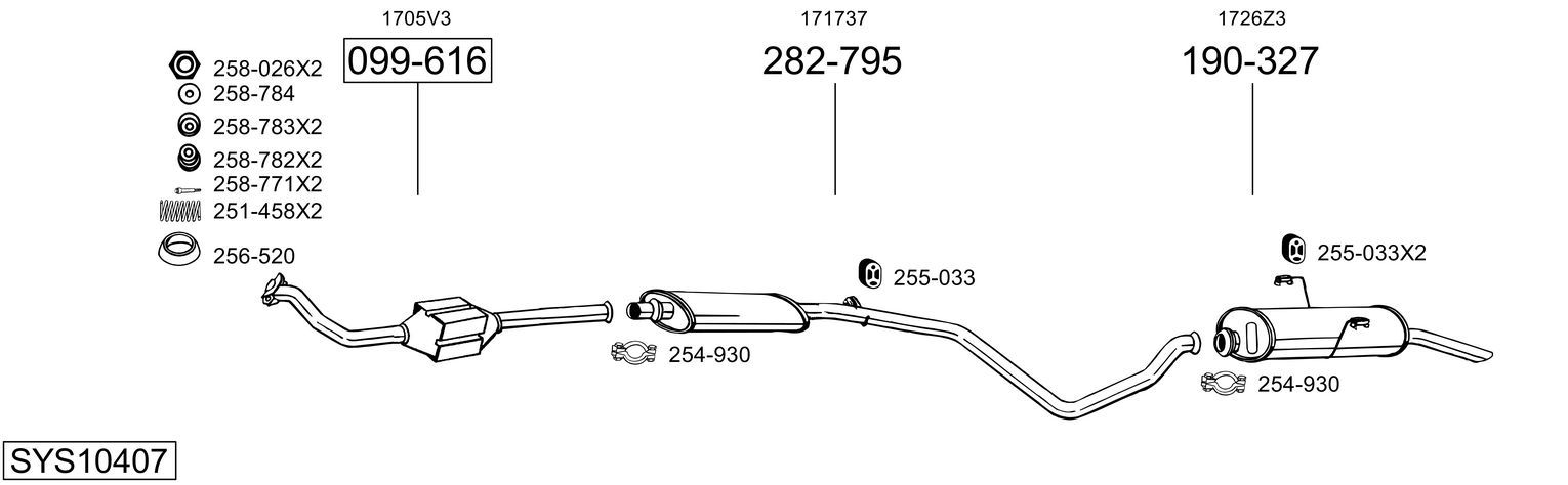 Układ wydechowy BOSAL SYS10407