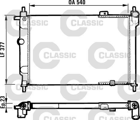 Radiator, racire motor VALEO CLASSIC 231551