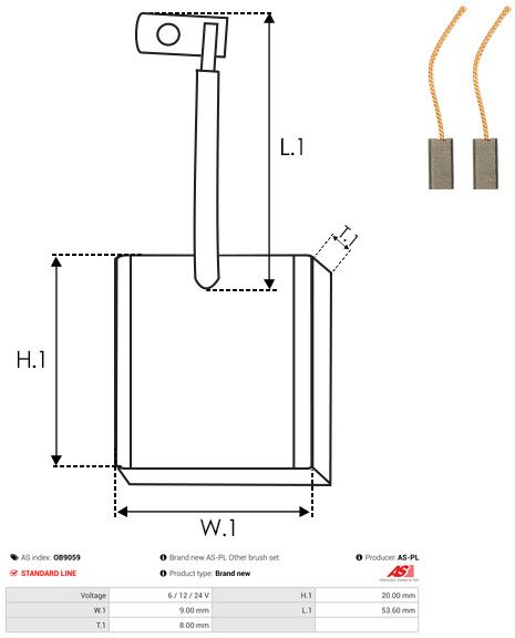 Levně Uhlíkový kartáč, generátor AS-PL OB9059