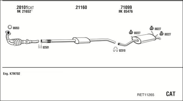 Układ wydechowy WALKER RET11265
