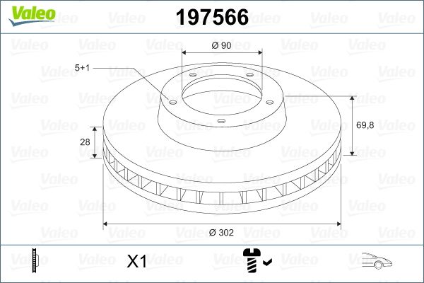 Tarcza hamulcowa VALEO 197566