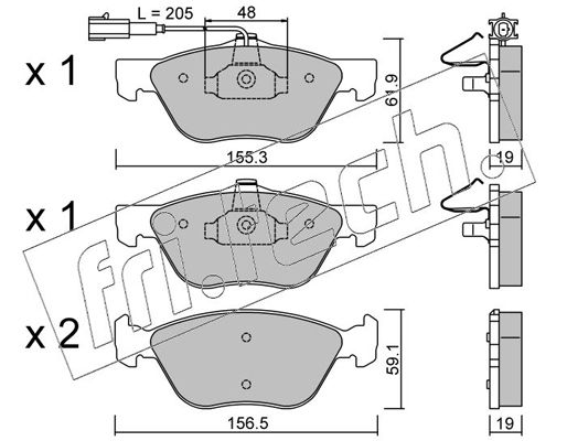 Zestaw klocków hamulcowych, hamulce tarczowe FRI.TECH. 085.2