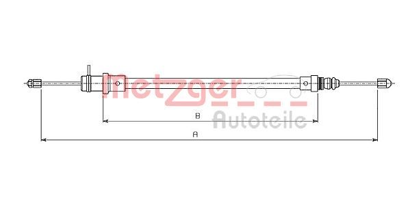 Cięgło, hamulec postojowy METZGER AUTOTEILE 491.1