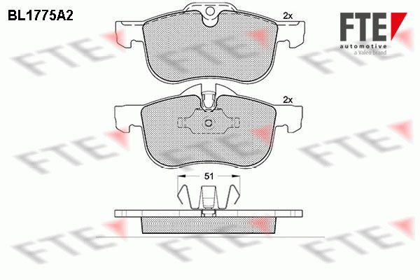 Zestaw klocków hamulcowych, hamulce tarczowe FTE 9010345