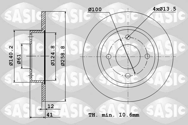 Tarcza hamulcowa SASIC 6104001