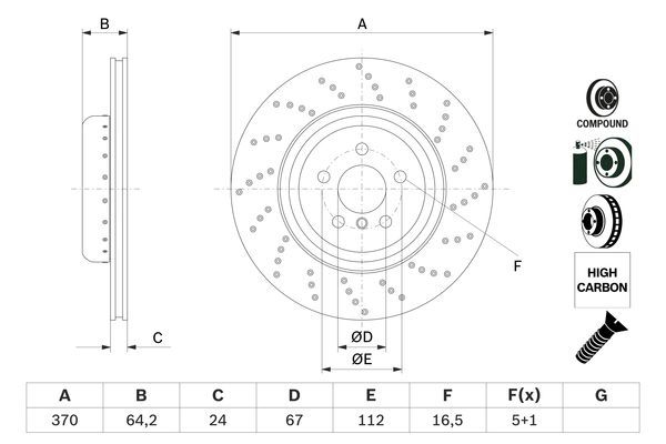 Tarcza hamulcowa BOSCH 0 986 479 G13