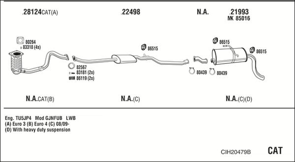 Układ wydechowy WALKER CIH20479B